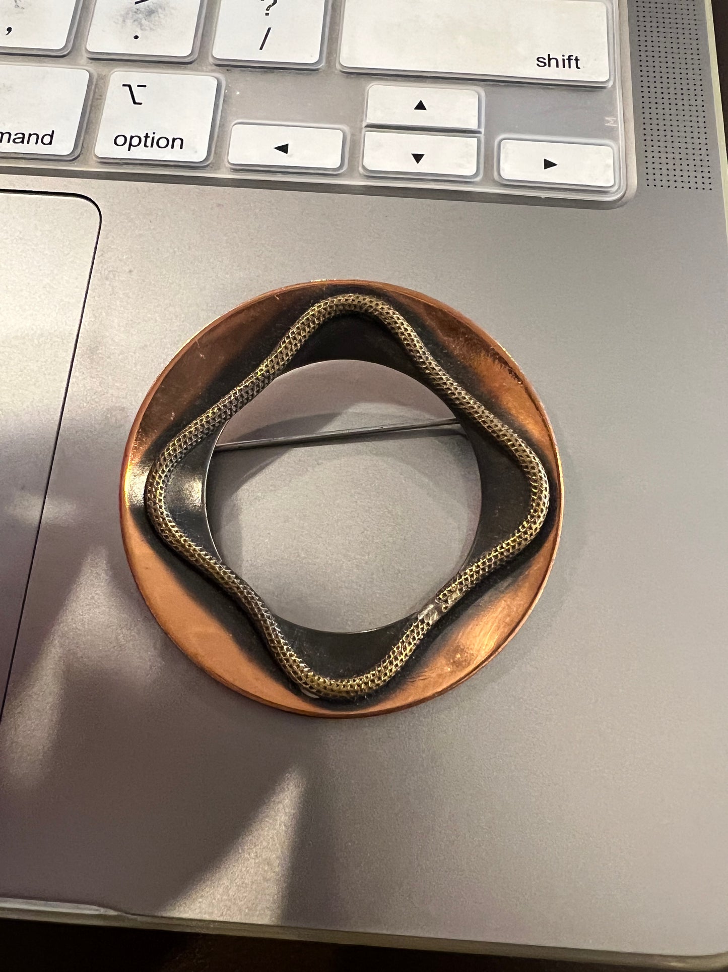 1960s Copper Brooch