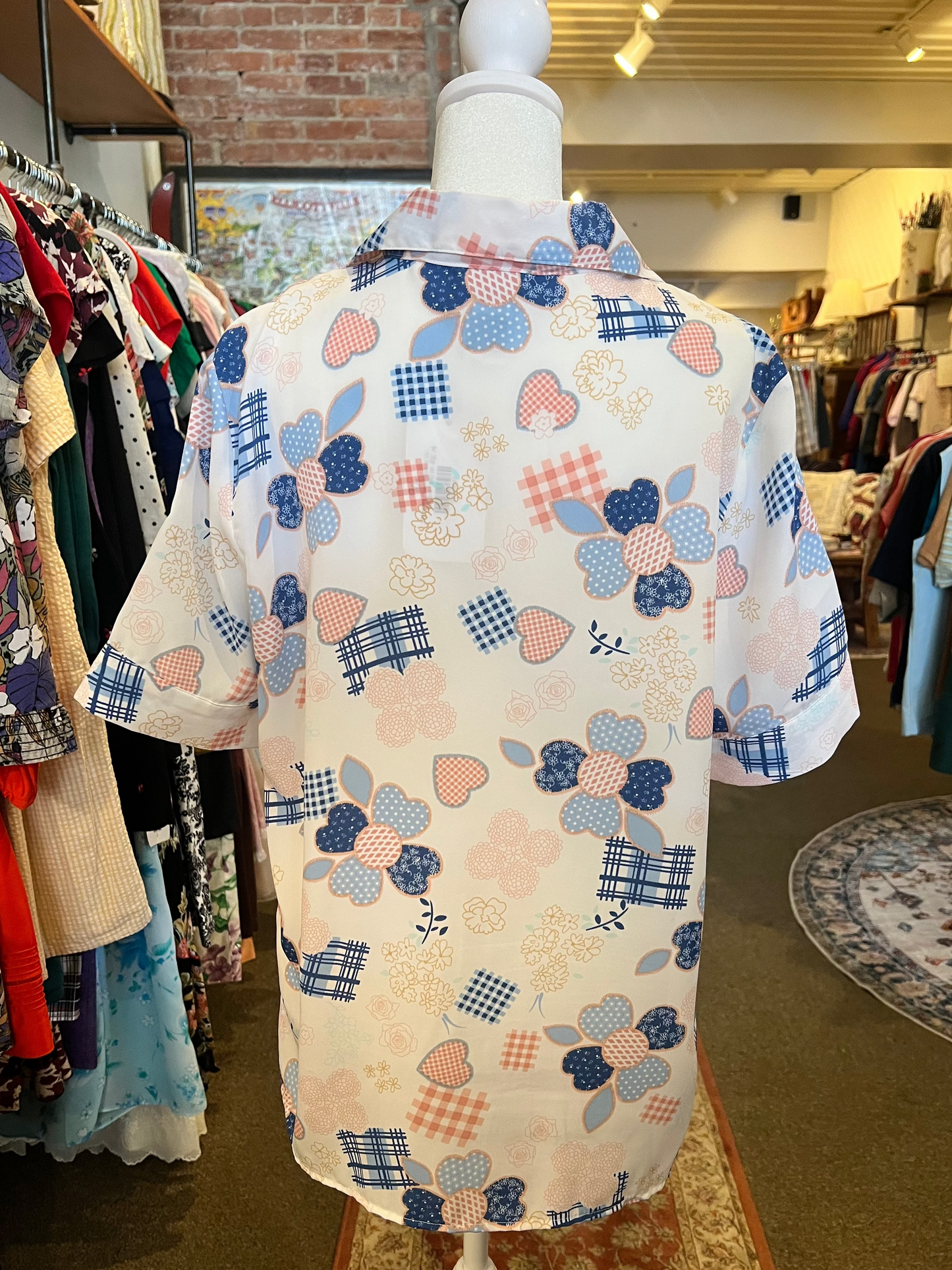 1990s Joanna Printed Button Up Top