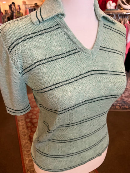 1970s Short Sleeve Sweater Top