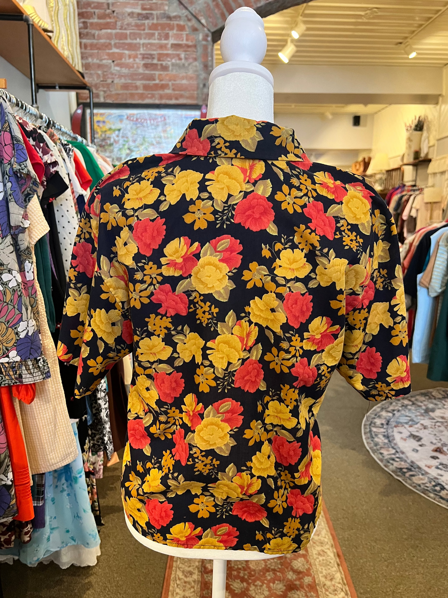 1980s Charts Clothing Company Floral Top