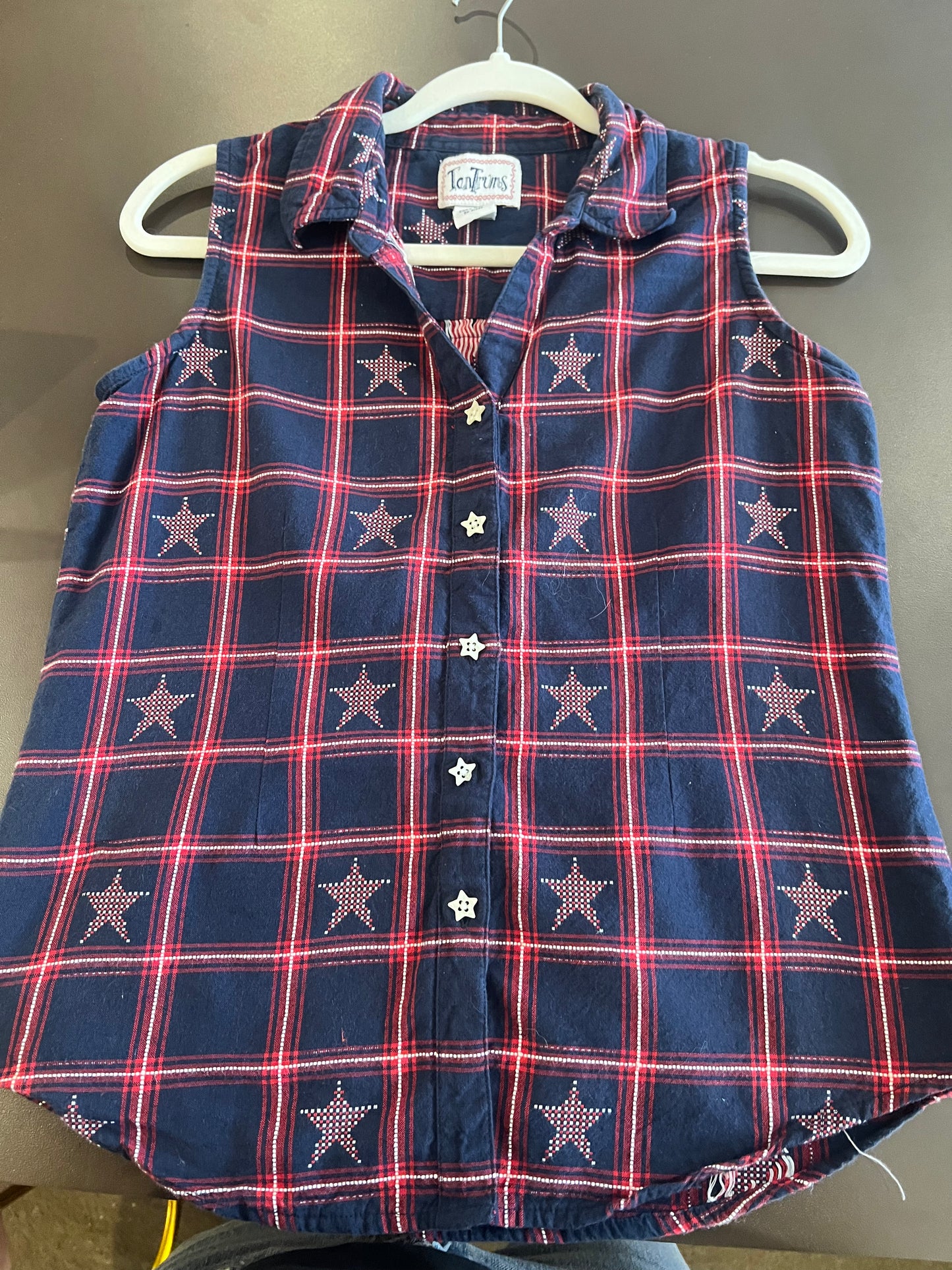 1990s/2000s Tantrums Star Flannel Sleeveless Top