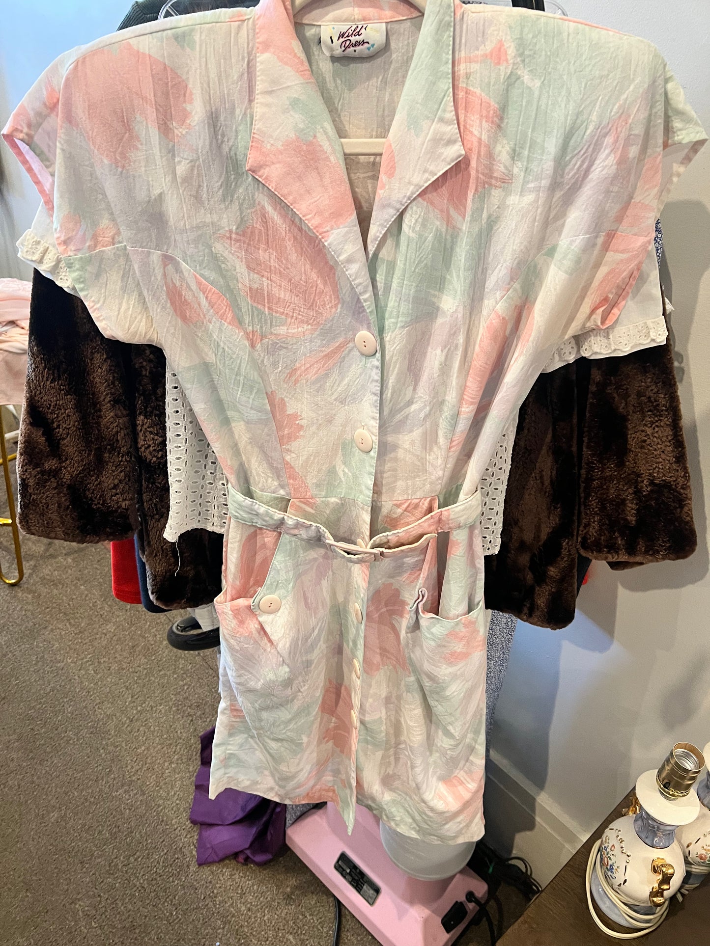 1980s Wild Belted Dress