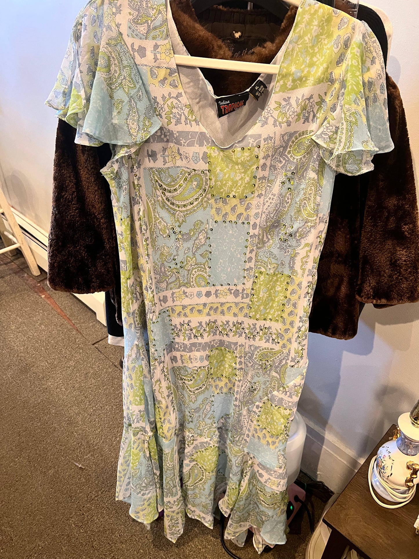 1990s Indian Tropical Fashion Dress