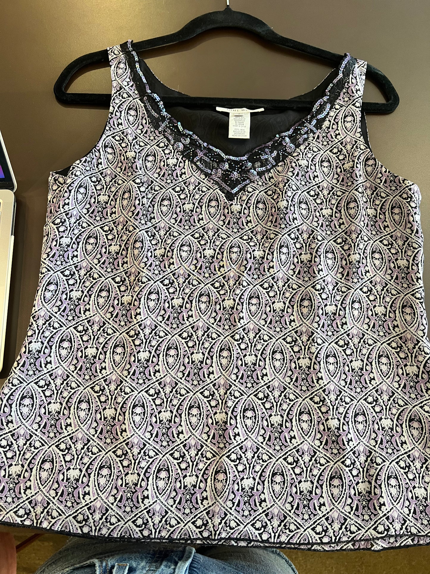 2000s Nine West Beaded Neckline Tank Top