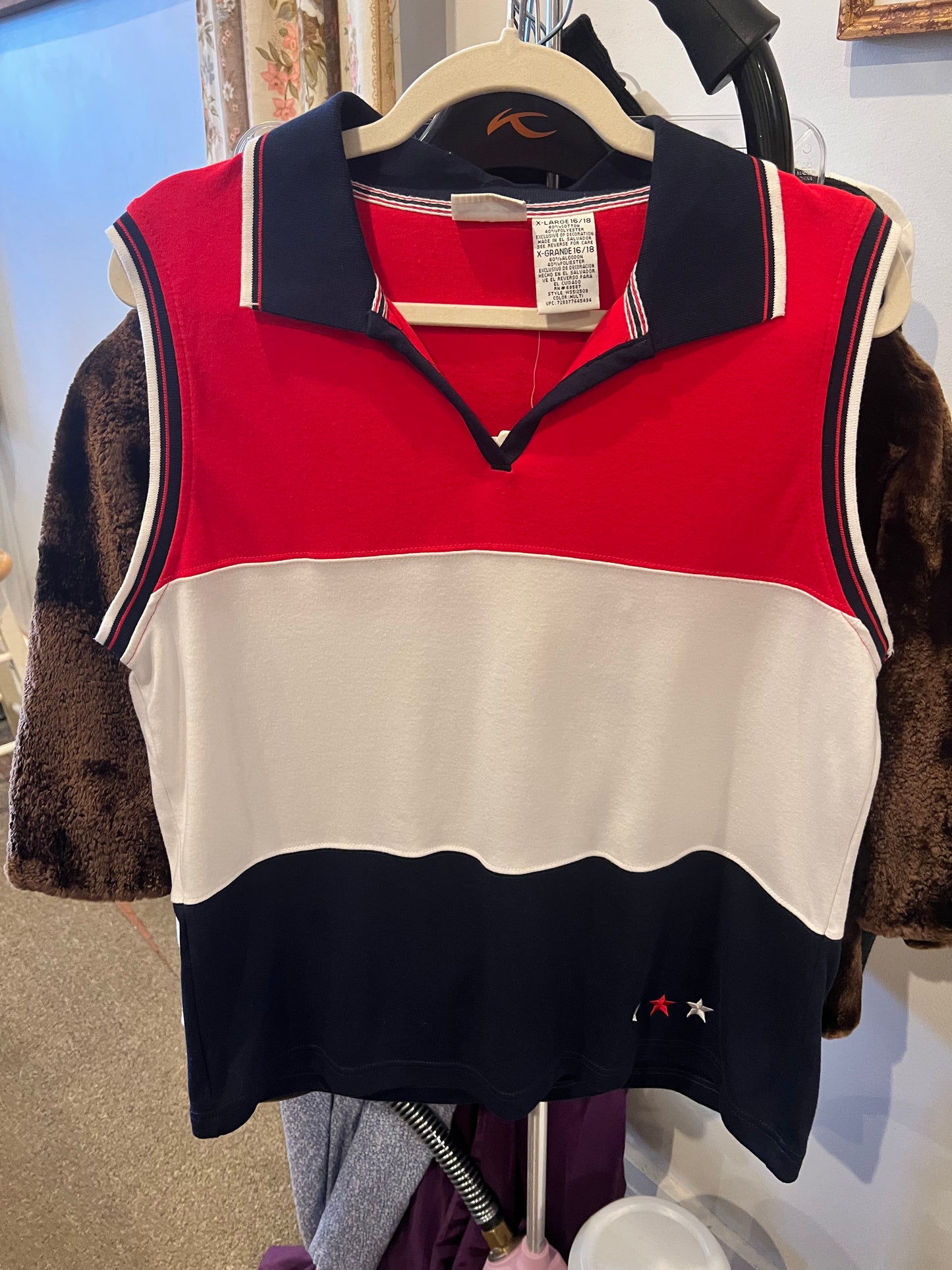 1990s NWT White Stag Red White & Blue Sleeveless Top