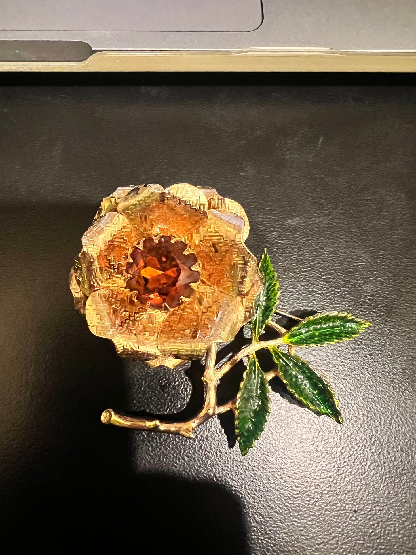 1970s Sarah Coventry Ember Flower Brooch