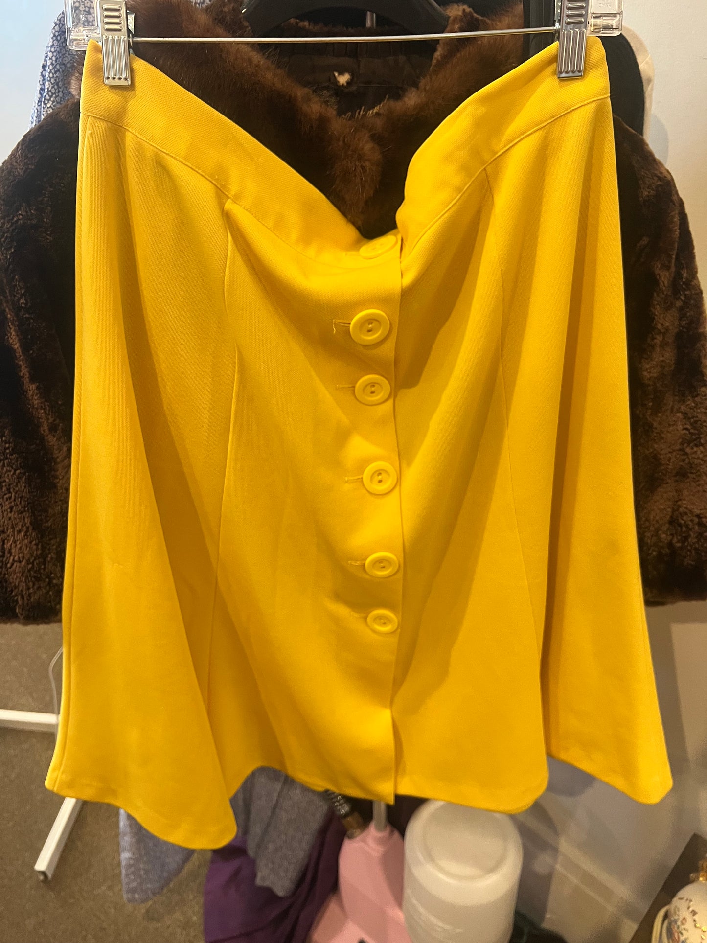 1970s NPC Fashions Button Front Skirt
