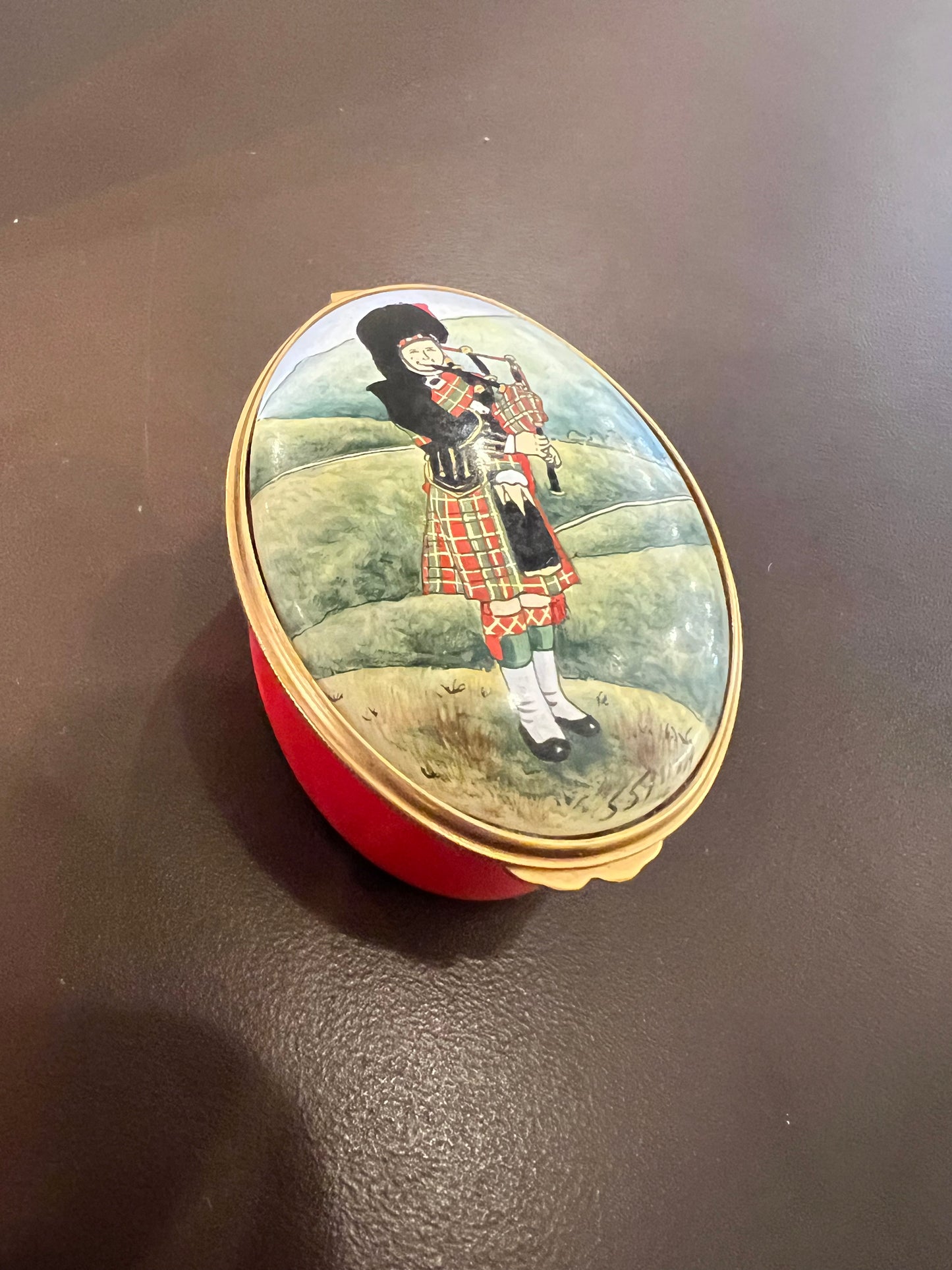 Vintage England Hand Painted Trinket Box