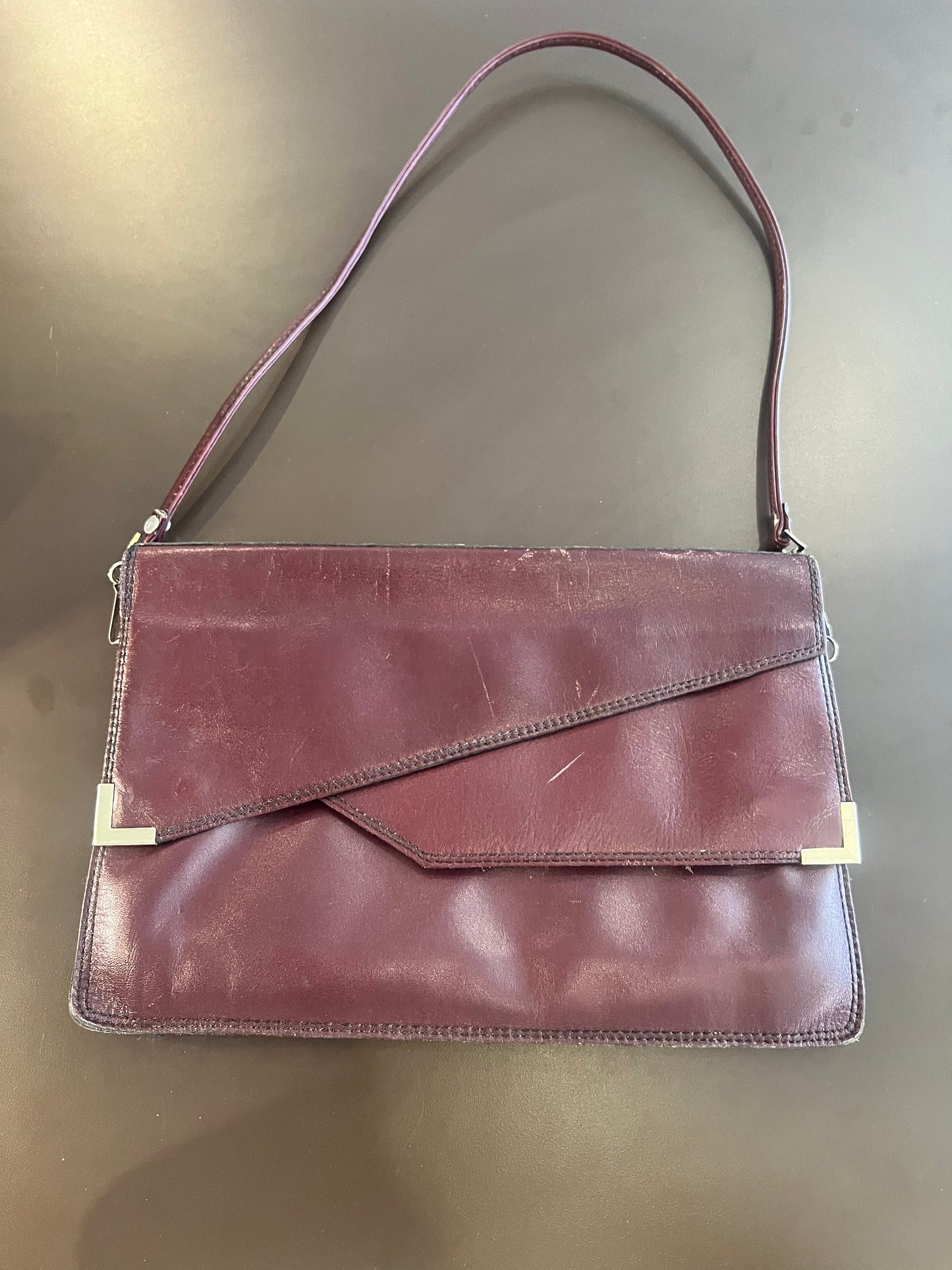 Vintage Large Leather Clutch Purse