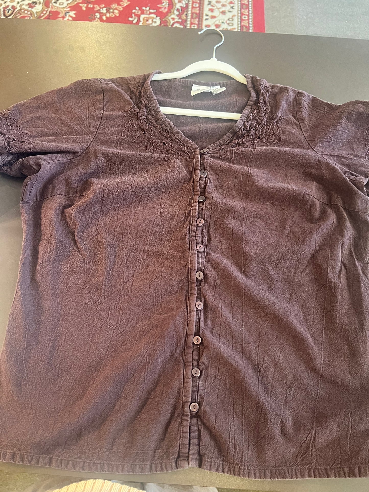 1990s Fashion Bug Flower Detail Top