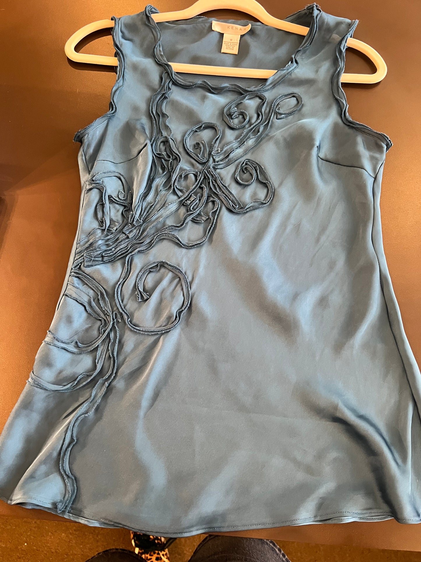 2000s Kenar Swirl Satin Tank Top