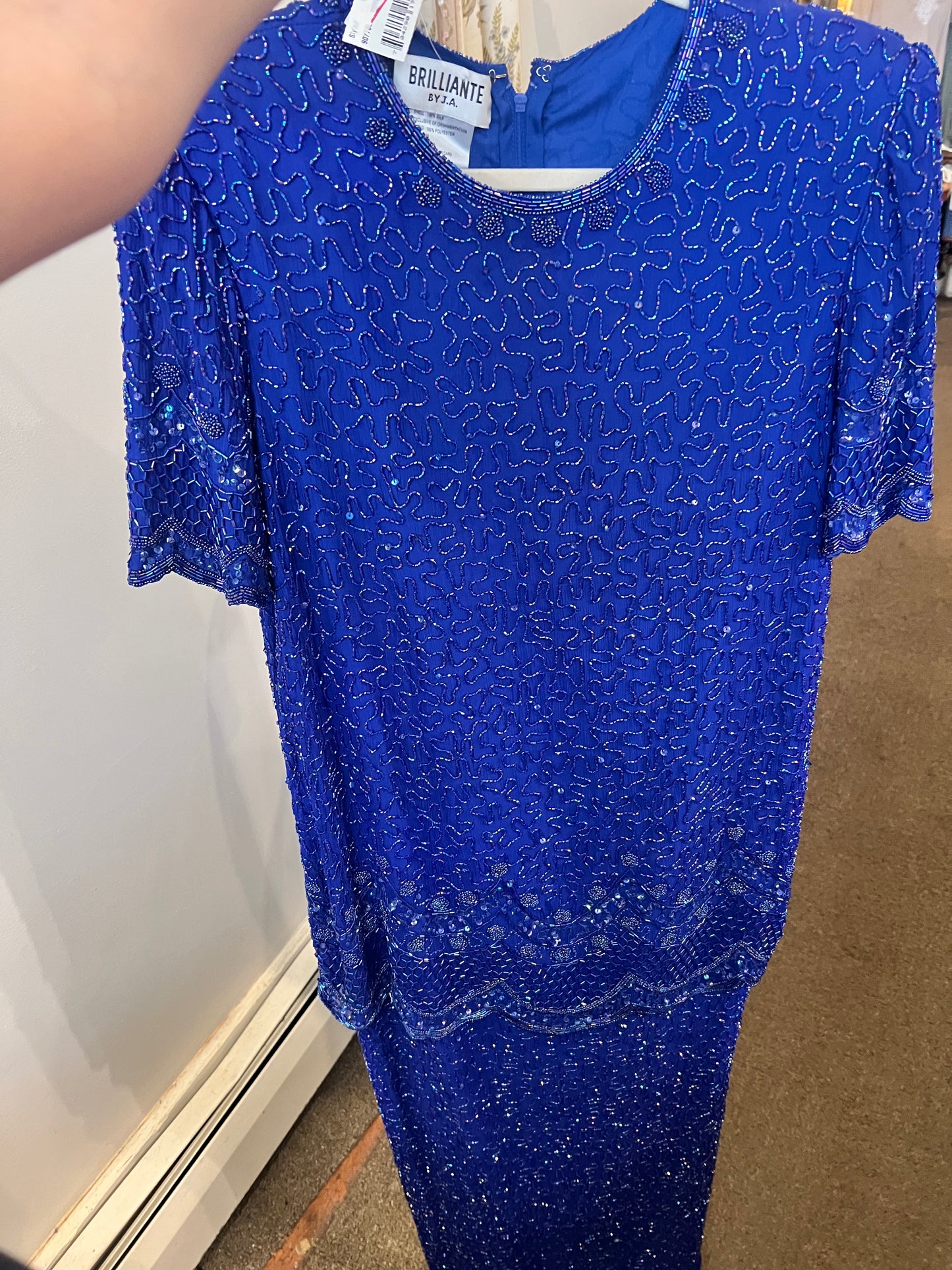1980s Brilliante Beaded Evening Gown