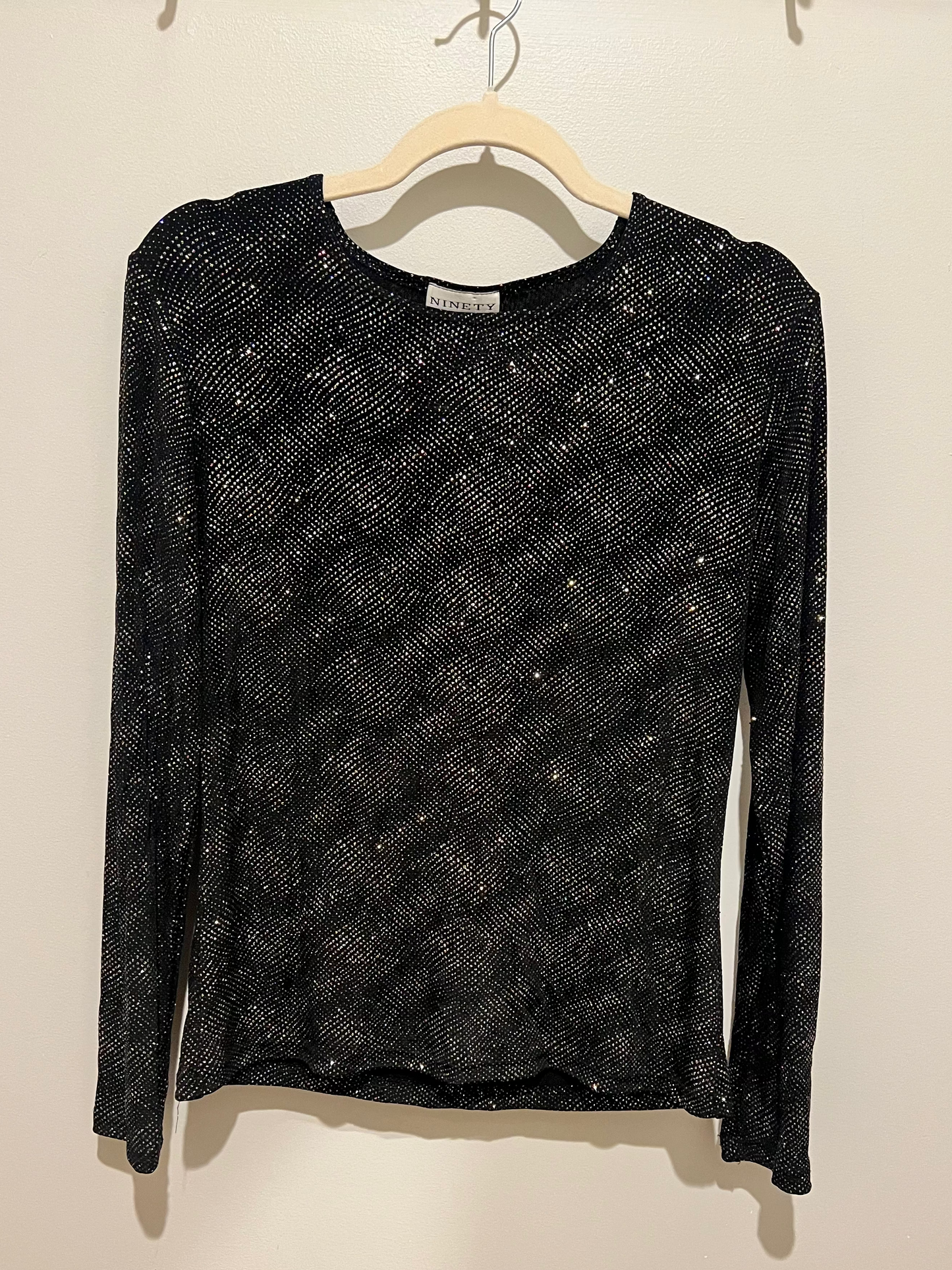 1990s Ninety Sparkly Long Sleeve Top