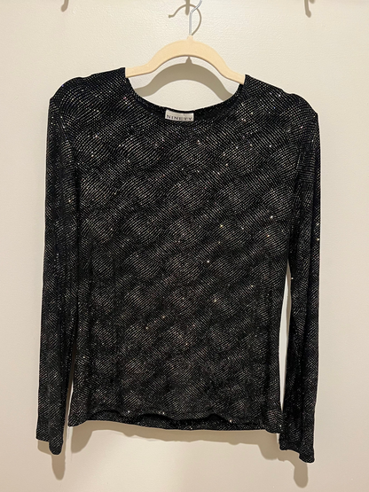 1990s Ninety Sparkly Long Sleeve Top