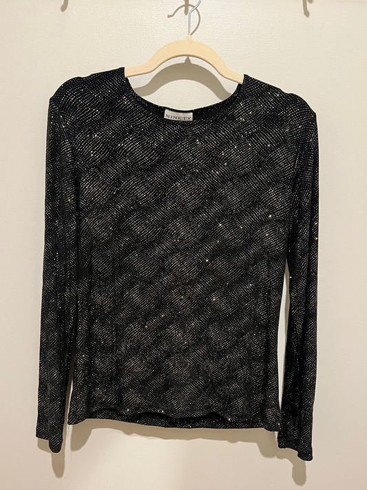 1990s Ninety Sparkly Long Sleeve Top