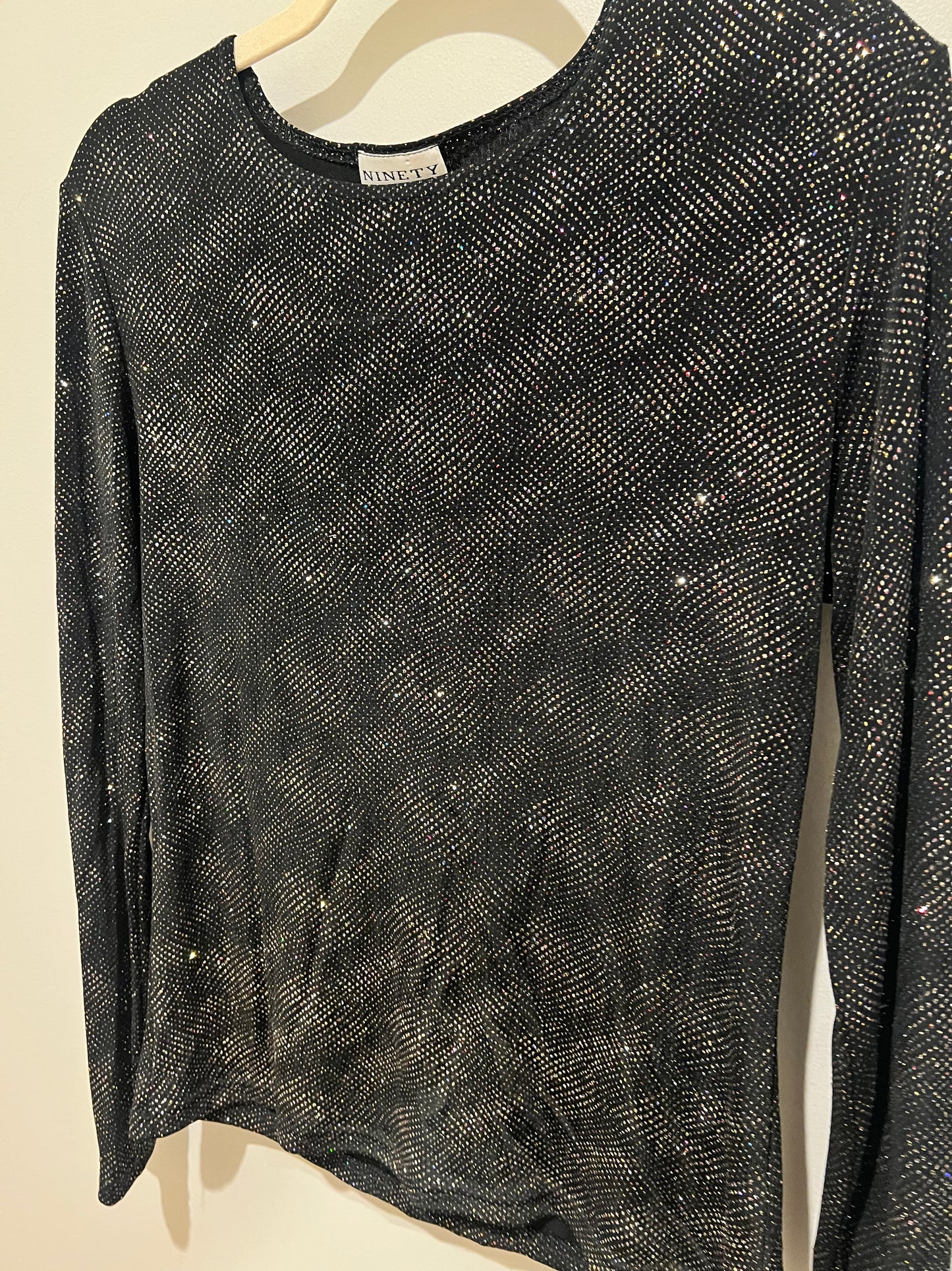 1990s Ninety Sparkly Long Sleeve Top