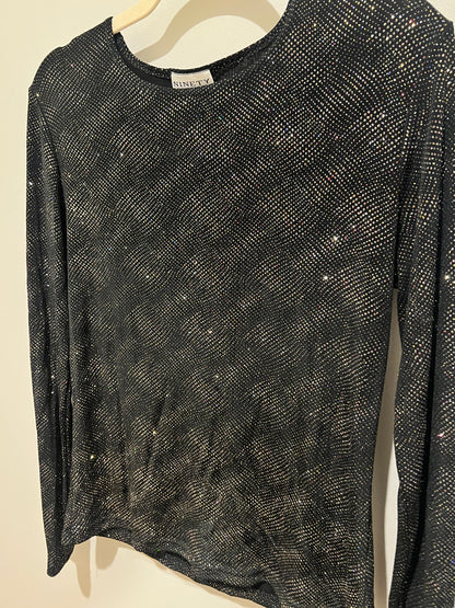1990s Ninety Sparkly Long Sleeve Top