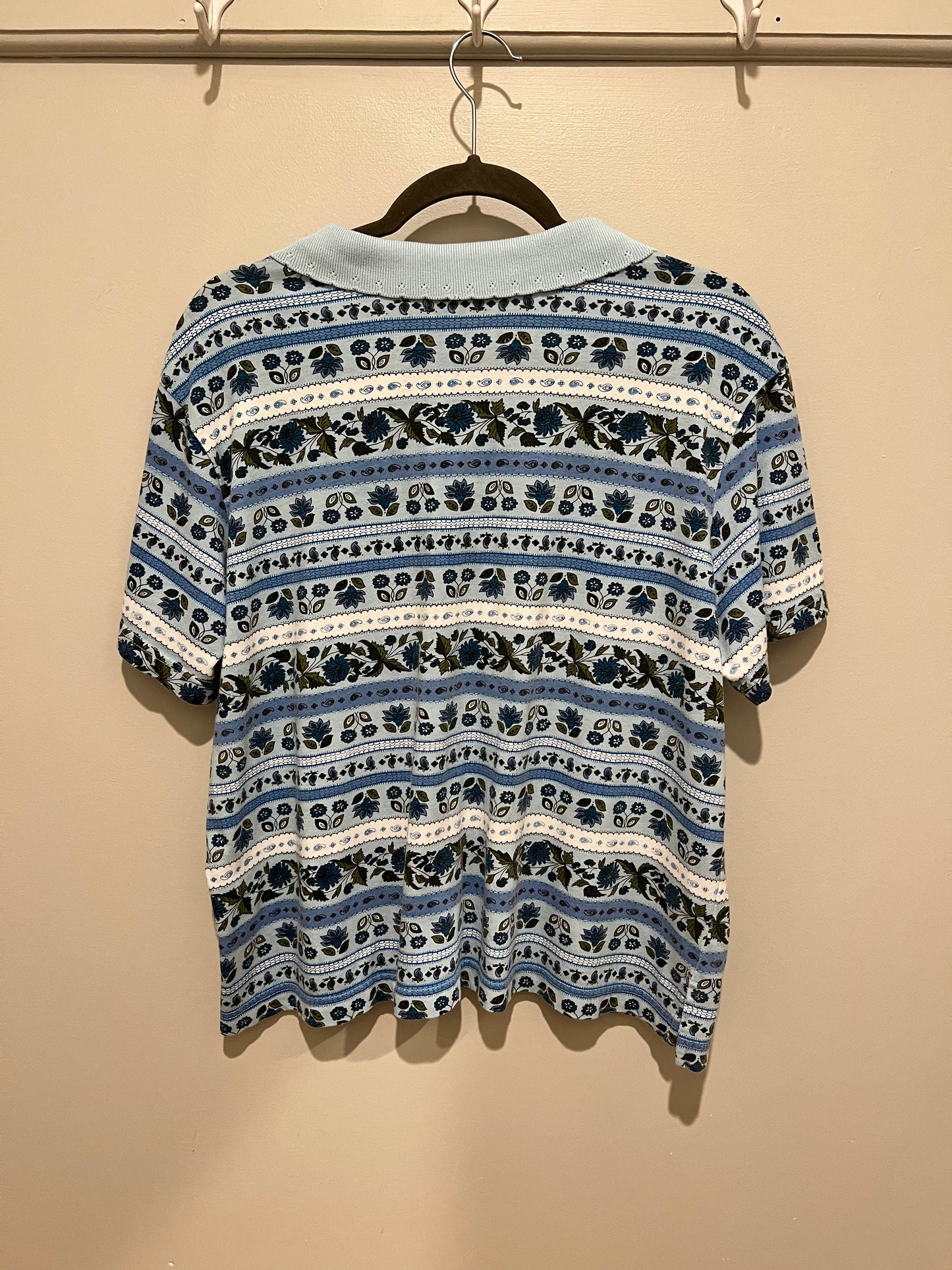 1990s Basic Editions Paisley & Floral Polo Tee