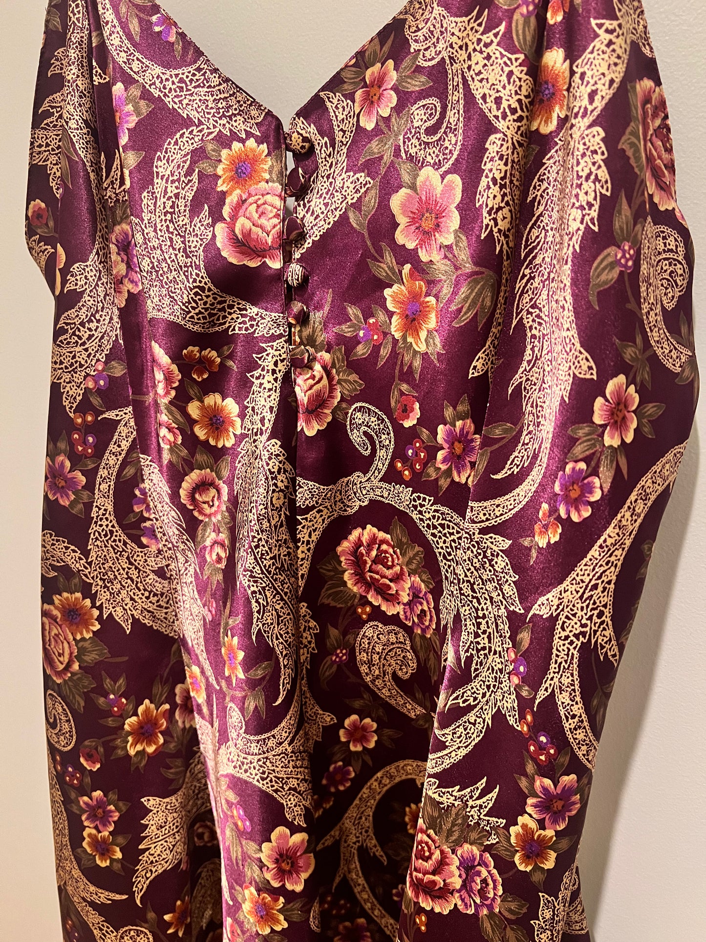 1990s Kathryn Floral & Paisley Slip Dress