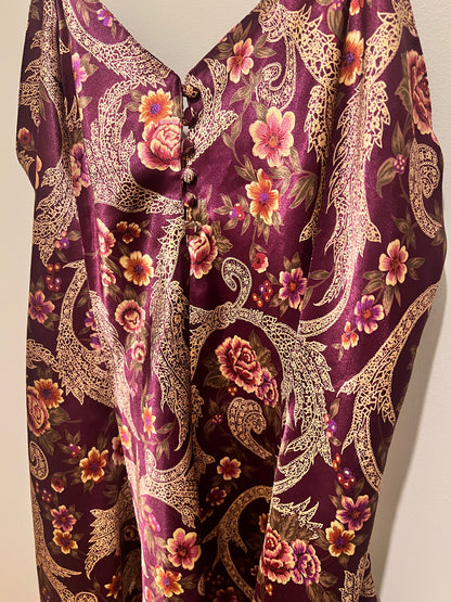 1990s Kathryn Floral & Paisley Slip Dress