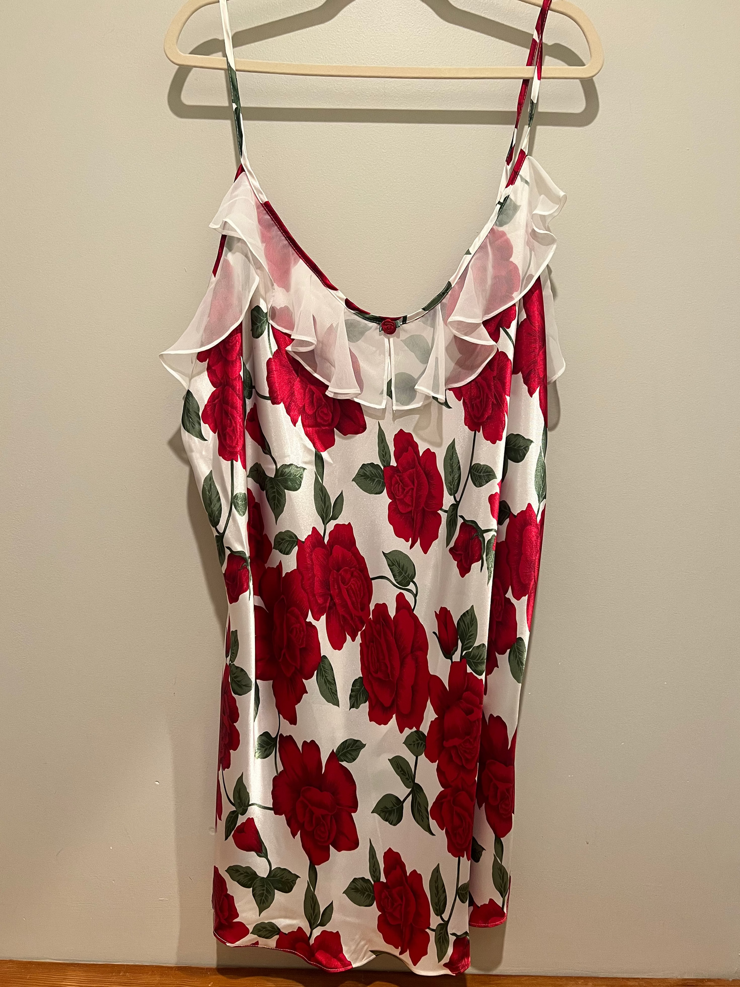 1990s Just My Size Rose Print Slip Dress