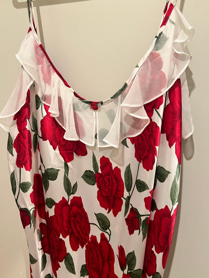 1990s Just My Size Rose Print Slip Dress
