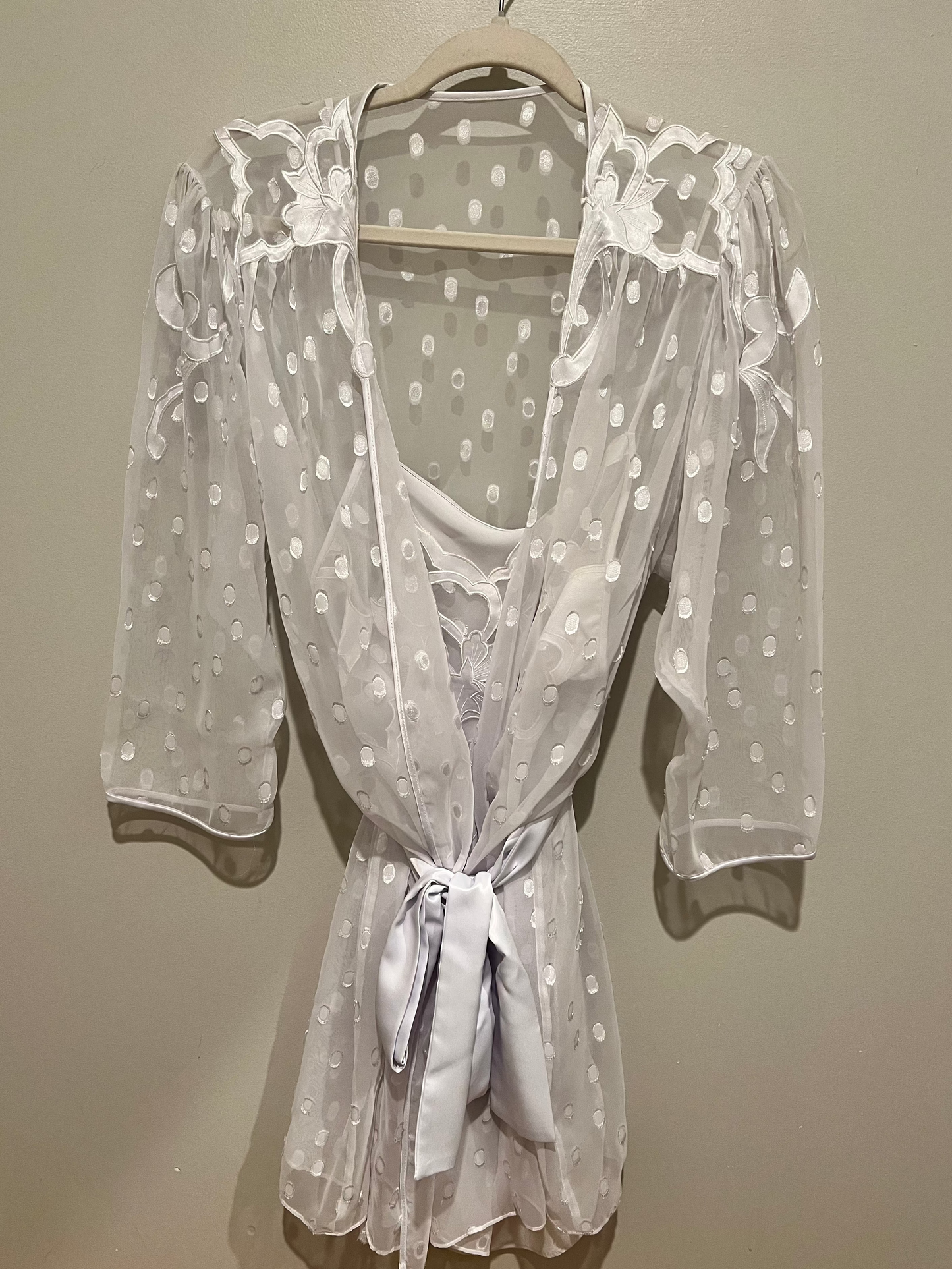 90s Natori Satin Slip & Robe Set