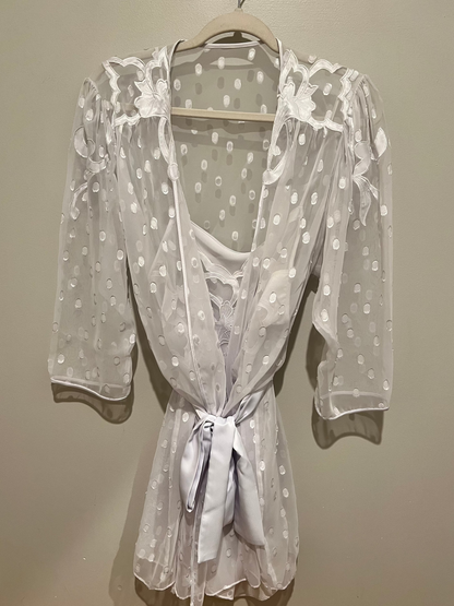 90s Natori Satin Slip & Robe Set