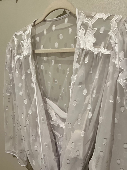 90s Natori Satin Slip & Robe Set