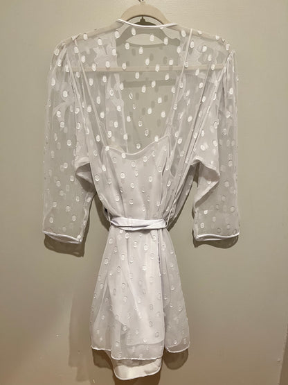 90s Natori Satin Slip & Robe Set