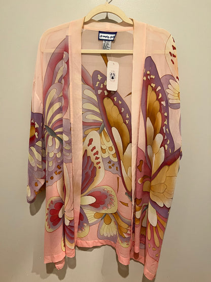 1980s Simply Silk Butterfly Kimono Robe