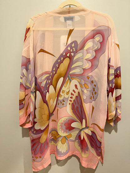 1980s Simply Silk Butterfly Kimono Robe