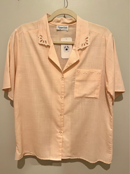 1980s/90s Carriage Court Fit Eyelet Trim Top