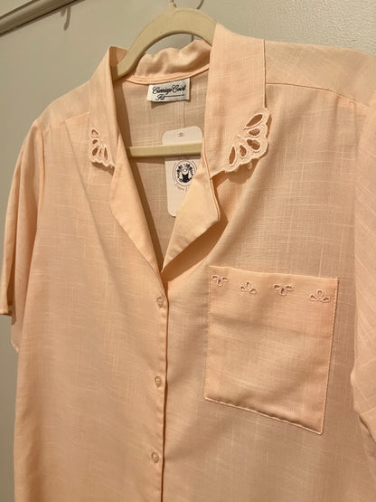 1980s/90s Carriage Court Fit Eyelet Trim Top