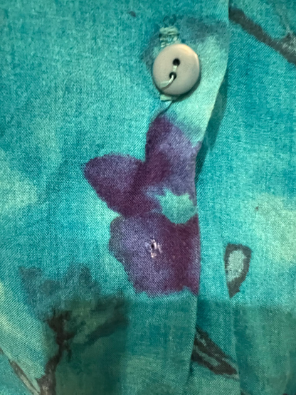 1980s Caribou Floral Button Down Top