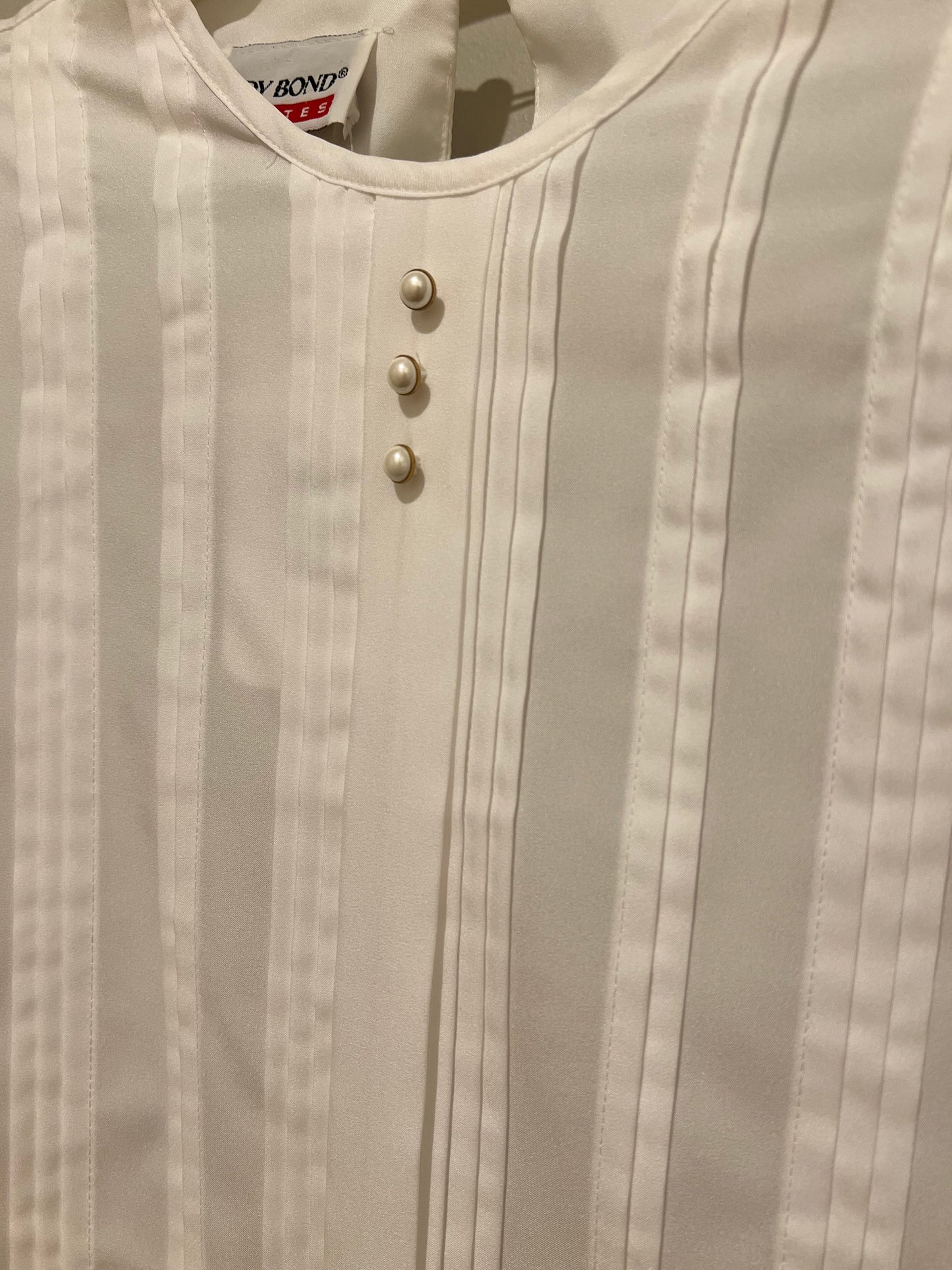 1980s Judy Bond Petites Pearl Accent Top