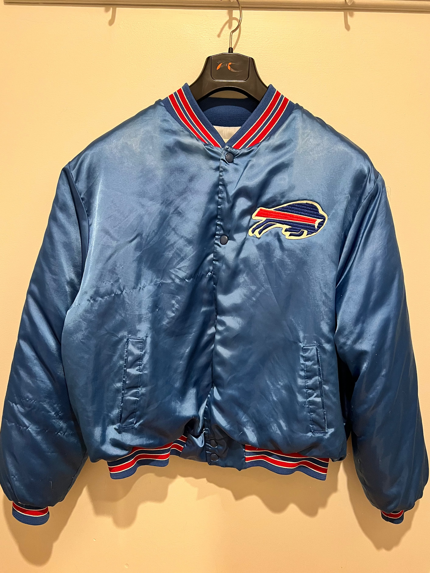 1990s Locker Line Buffalo Bills Satin Bomber Jacket