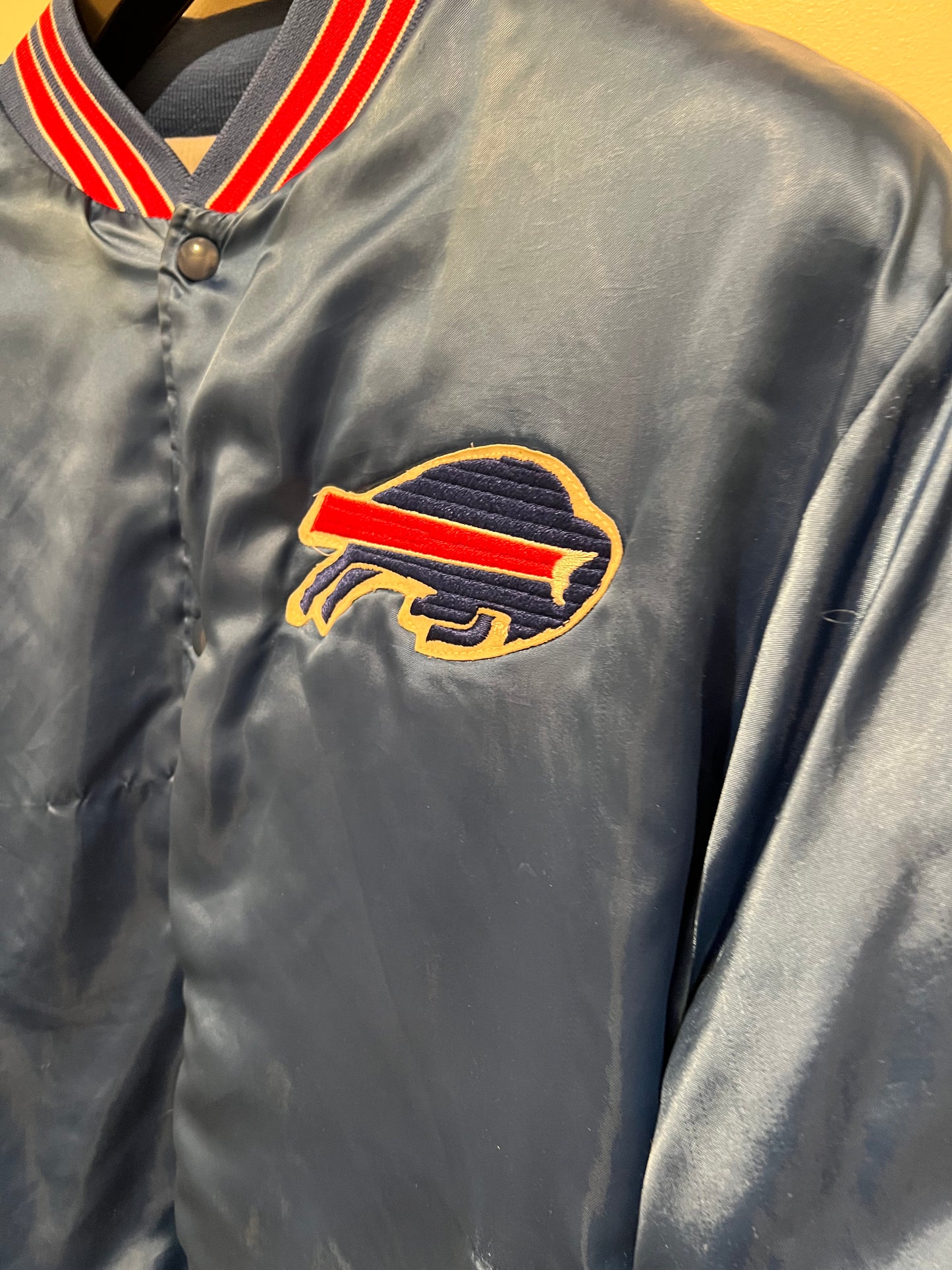 1990s Locker Line Buffalo Bills Satin Bomber Jacket