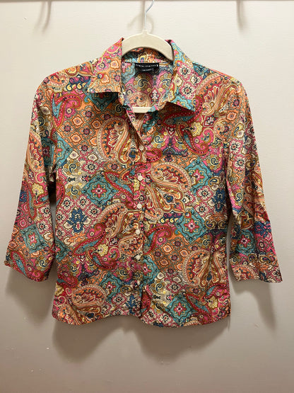 2000s Statements Paisley Print Button Down Top