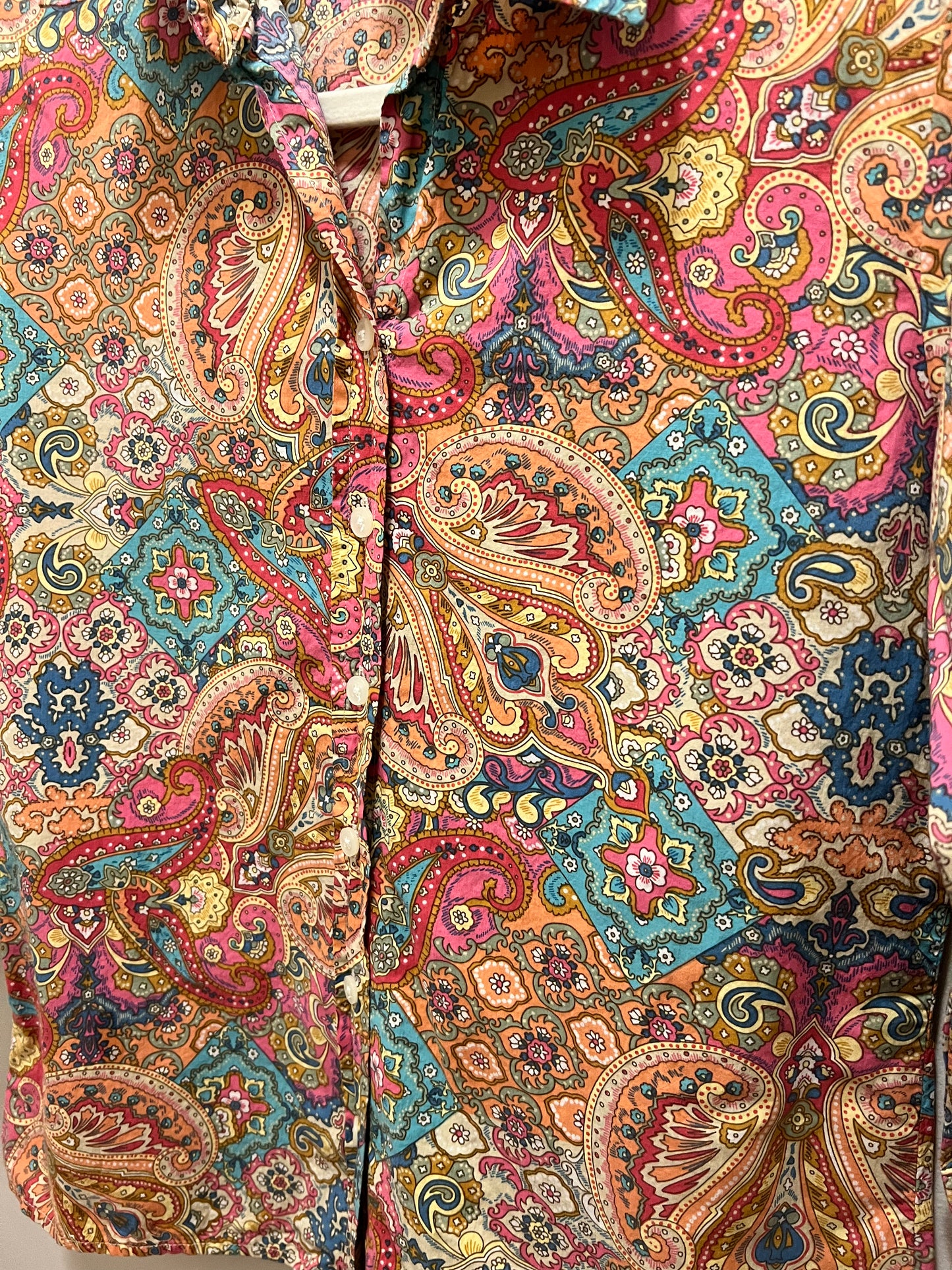 2000s Statements Paisley Print Button Down Top