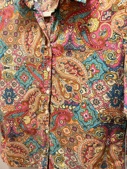 2000s Statements Paisley Print Button Down Top