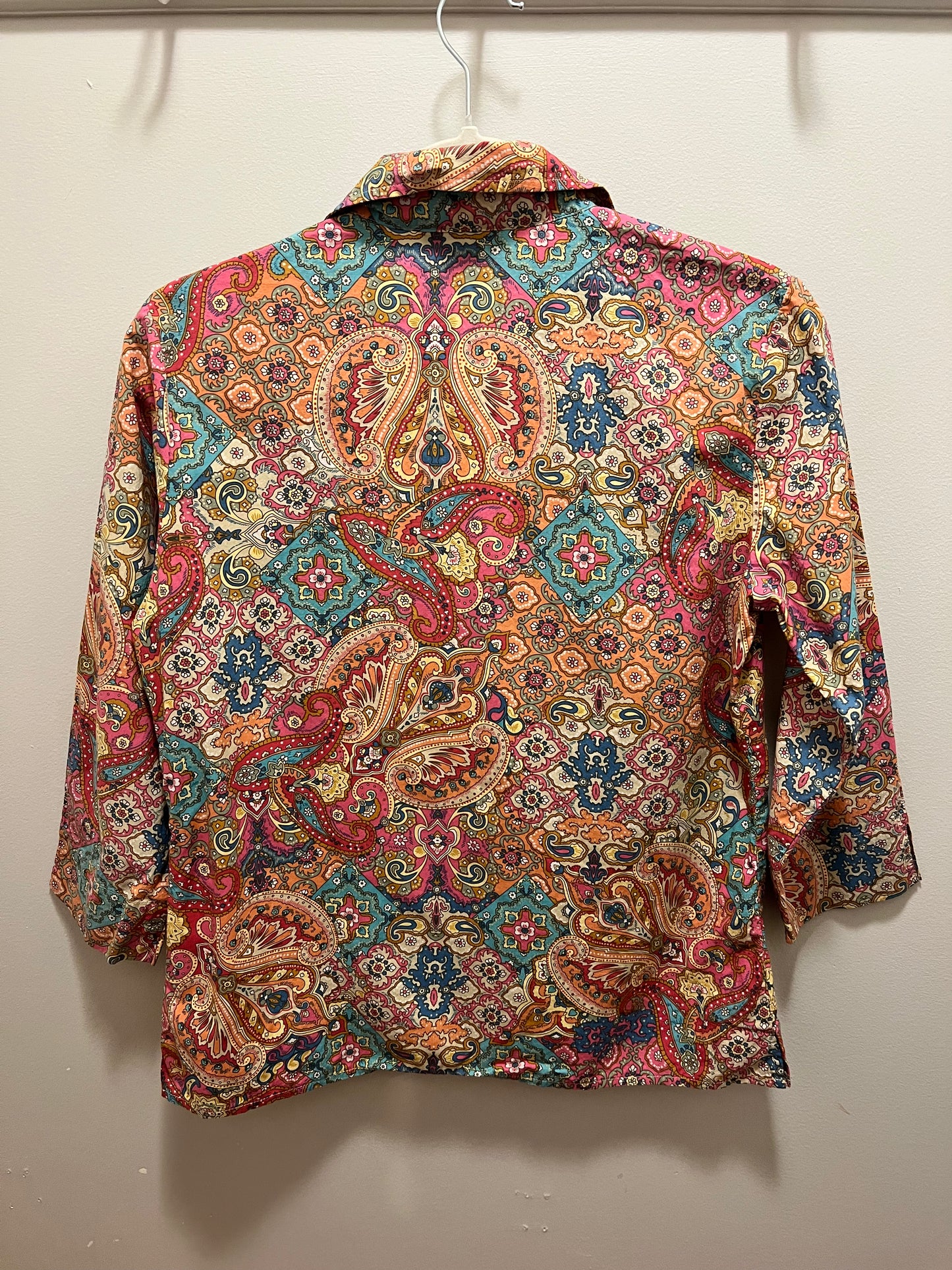 2000s Statements Paisley Print Button Down Top