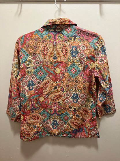 2000s Statements Paisley Print Button Down Top