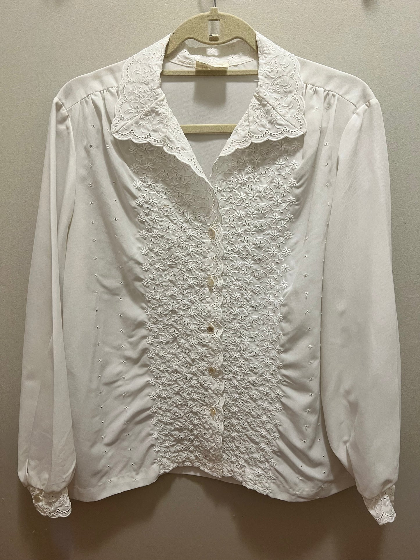1980s Eyelet Detail Blouse