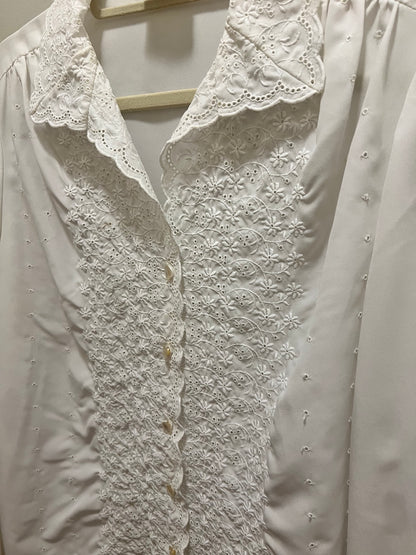 1980s Eyelet Detail Blouse
