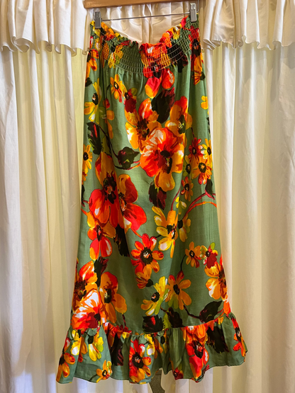 1970s Mr. B of California Floral Maxi Skirt
