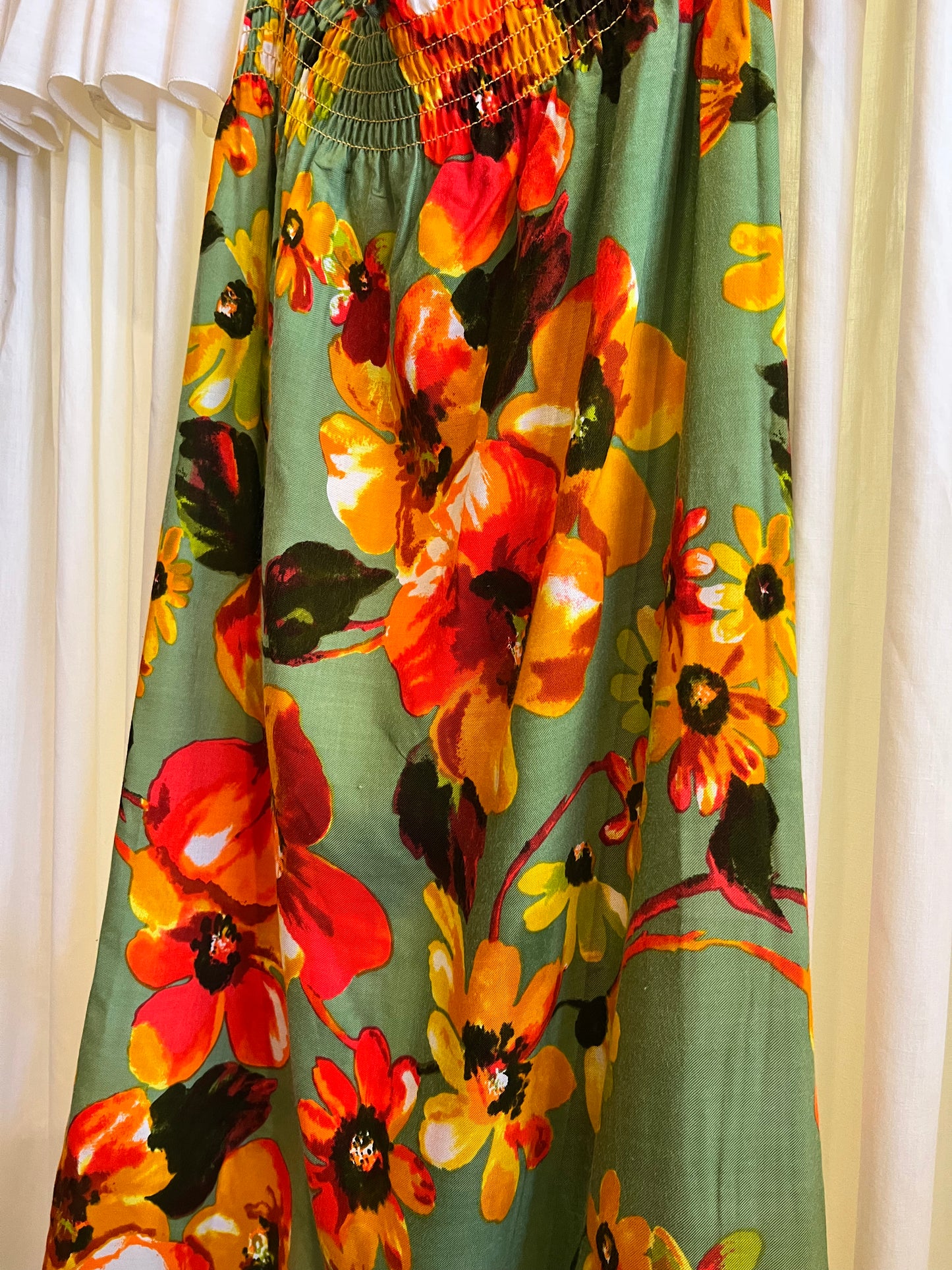 1970s Mr. B of California Floral Maxi Skirt