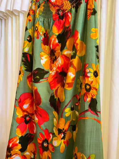 1970s Mr. B of California Floral Maxi Skirt