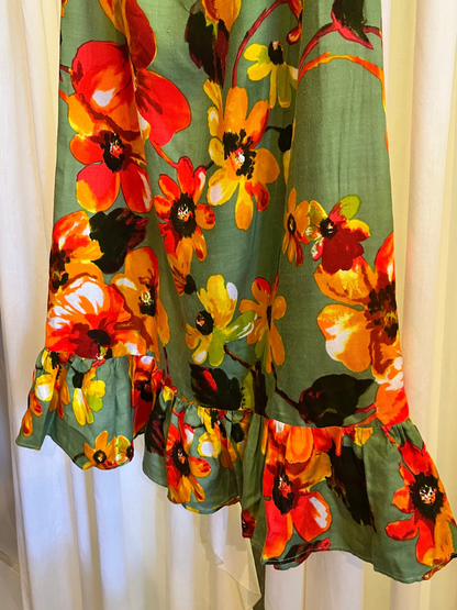1970s Mr. B of California Floral Maxi Skirt