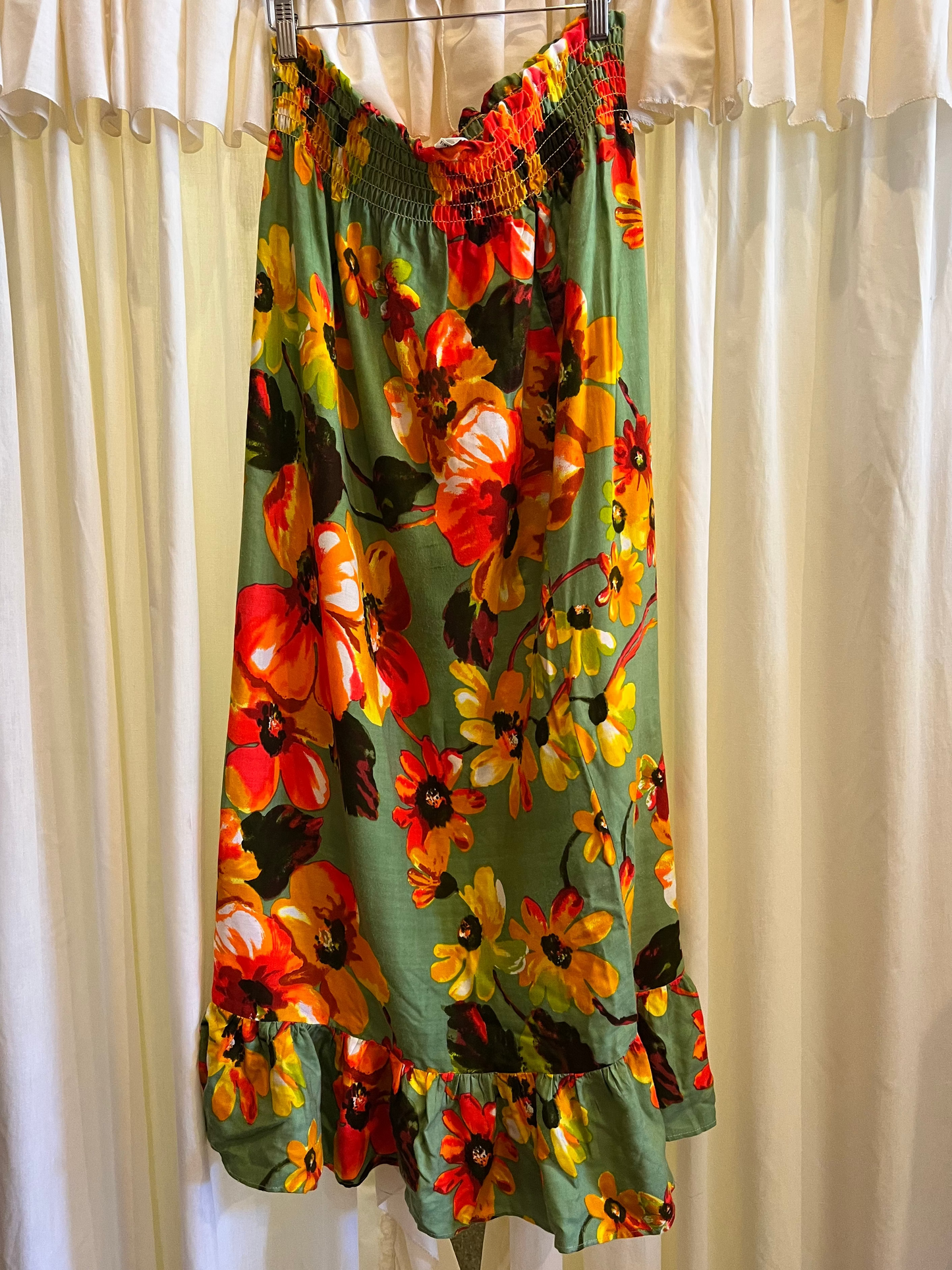 1970s Mr. B of California Floral Maxi Skirt
